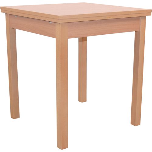 Esstisch HOFMANN LIVING AND MORE Tische Gr. B/H/T: 67cm x 75cm x 67cm, Ansteckplatten, ausziehbar, beige (buche, nachbildung, buche, nachbildung) ausziehbar