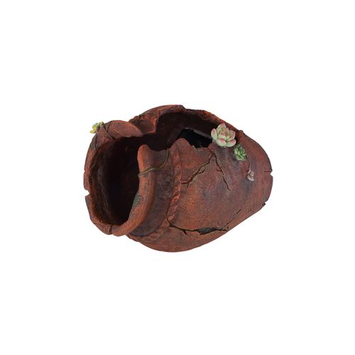 LED Solarleuchte, Blumentopf, braun, orientalisch, H 20 cm