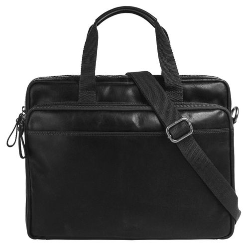 Aktentasche SANSIBAR Gr. B/H/T: 35cm x 28cm x 7cm onesize, schwarz Damen Taschen echt Leder