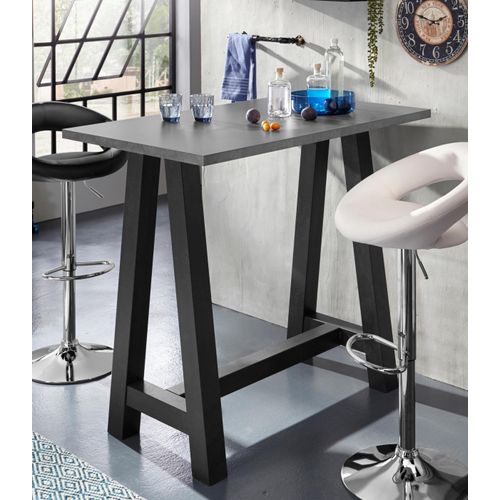 Bartisch MÄUSBACHER, schwarz (schwarzstahl, graphitfarben, schwarzstahl), B:120cm H:105cm T:70cm, Tische, Bartisch, Gestell in A-Form (Breite 120, 140 oder 160 cm)