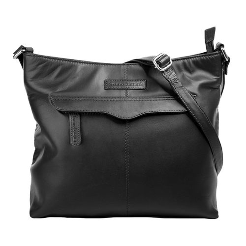 Umhängetasche BRUNO BANANI, Damen, Gr. B/H/T: 29cm x 22cm x 9cm onesize, schwarz, Leder, unifarben, Taschen, echt Leder