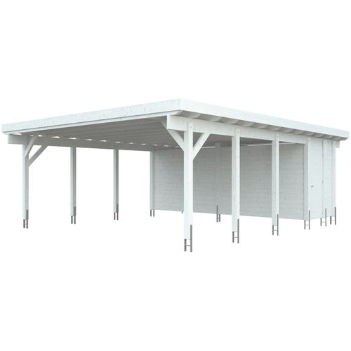 Carport-Geräteraum KIEHN-HOLZ, weiß, Holz, Gerätehäuser, nur für Carport KH 330/331, versch. Farben