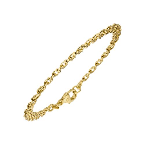 Goldarmband JOBO Armbänder Gr. Gelbgold 585, gelb (gelbgold 585) Damen Garibaldiarmband 585 Gold massiv 19 cm