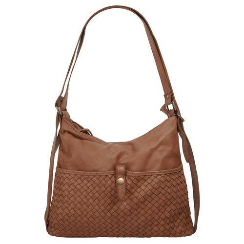 Shopper SAMANTHA LOOK, Damen, Gr. B/H/T: 34cm x 32cm x 8cm onesize, braun (cognac), Leder, Taschen, echt Leder, Made in Italy