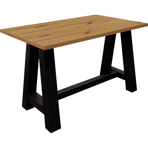 Bartisch MÄUSBACHER, schwarz (schwarzstahl, asteichefarben), B:160cm H:105cm T:70cm, Tische, Bartisch, Gestell in A-Form (Breite 120, 140 oder 160 cm)