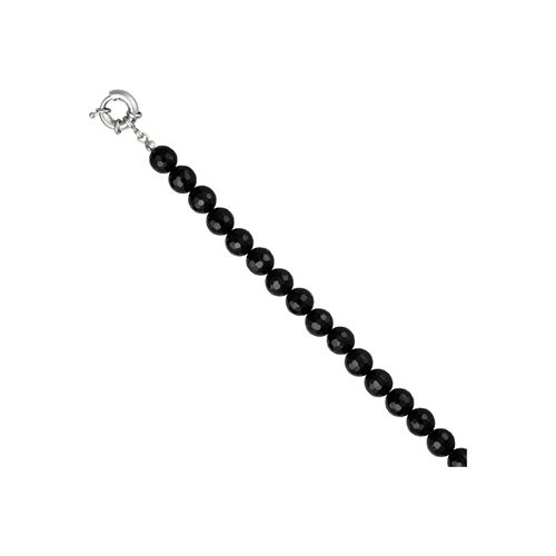 Kette ohne Anhänger JOBO, schwarz, Halsketten, Damen, Materialmix, L: 80cm, mit Onyx 80 cm