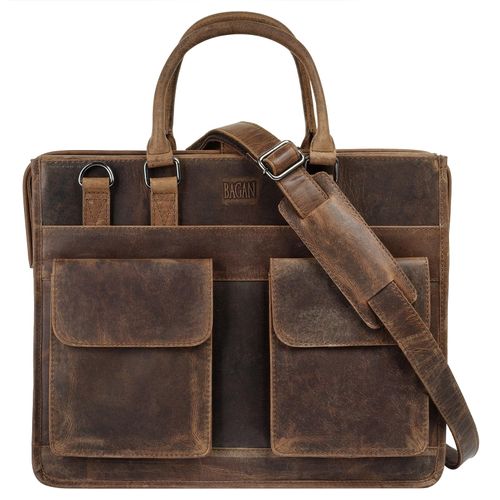 Aktentasche BAGAN Gr. B/H/T: 35cm x 30cm x 8cm onesize, braun Damen Taschen echt Leder