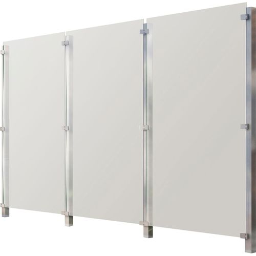Zaun STAKET PRO, silber (silberfarben), Pfosten: 4 St., Edelstahl, Glas, Zaunelemente, Glaszaun, Gesamtlänge: 3,32 m, 4 Pfosten