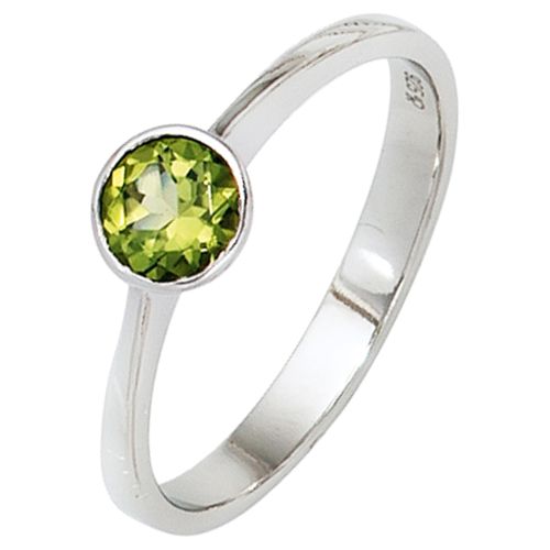 Silberring JOBO Fingerringe Gr. 58, Silber 925 (Sterlingsilber), silberfarben (silber 925) Damen 925 Silber mit Peridot