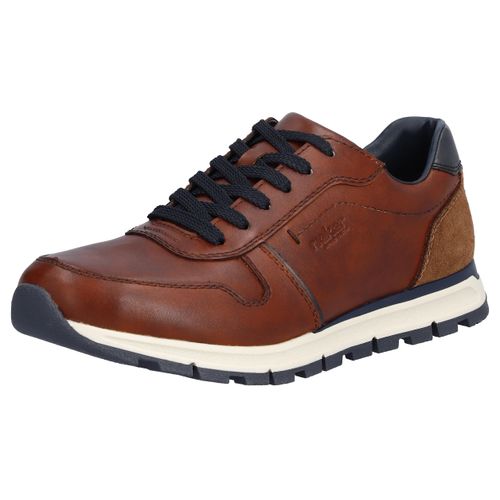 Sneaker RIEKER, Herren, Gr. 41, braun (braun, kombiniert), Leder, Veloursleder, Lederimitat, casual, Schuhe, mit MemoCup-Innensohle, Freizeitschuh, Halbschuh, Schnürschuh