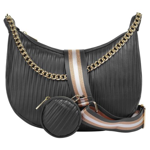 Umhängetasche CLUTY, Damen, Gr. B/H/T: 32cm x 22cm x 4cm onesize, grau, Leder, unifarben, leicht glänzend, Taschen, echt Leder, Made in Italy
