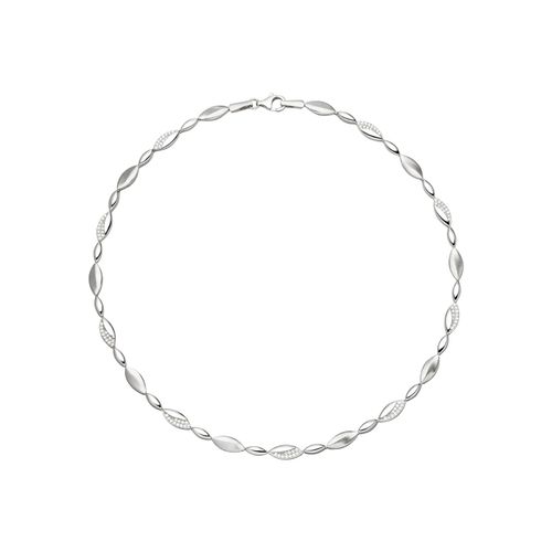 Collier JOBO, silber (silber 925), Halsketten, Damen, Silber 925 (Sterlingsilber), L: 45cm, 925 Silber mit 108 Zirkonia 45 cm