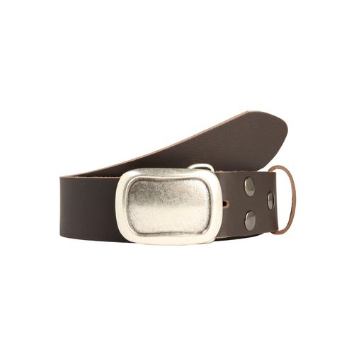 Ledergürtel, Damen, Gr. 80, braun (dunkelbraun), Leder, RETTUNGSRING BY SHOWROOM 019, unifarben, modisch,casual, Gürtel, mit austauschbarer Schließe »Rechteck Eingefasst«
