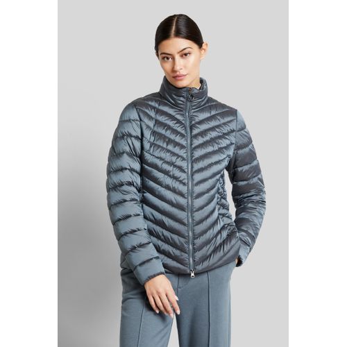 Langjacke BUGATTI, Damen, Gr. 38, blau (petrol), 100% Polyamid, unifarben, casual, regular fit, Langarm normaler Saum, Jacken, mit femininem Steppbild