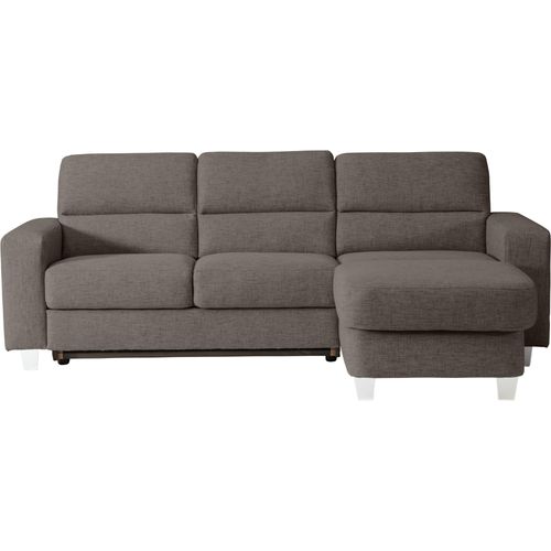 Ecksofa ALINA, braun (braun tta 14), B:264cm H:90cm T:167cm, Struktur TTA (100% Polyester), Sofas
