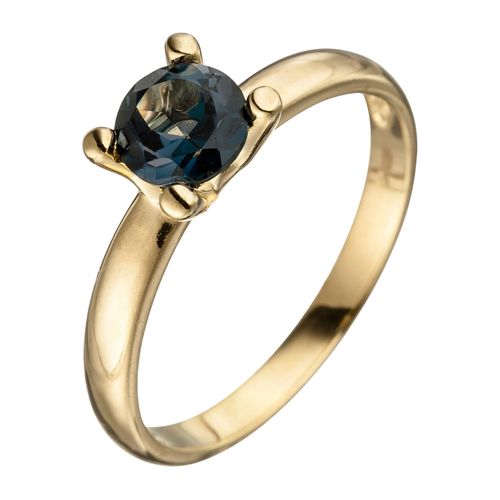 Goldring JOBO Gr. 54, gelb (gelbgold 585), Fingerringe, Damen, 54, Gelbgold 585, 585 Gold mit Blautopas