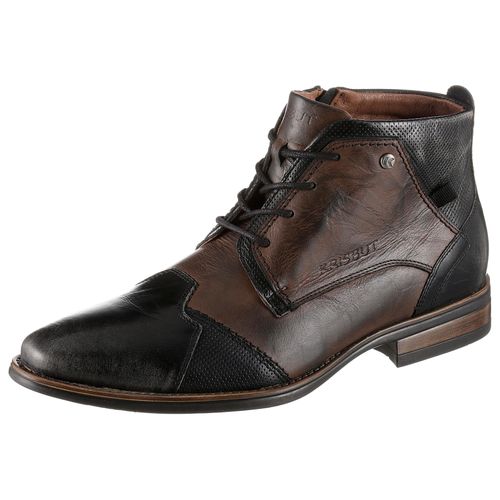 Schnürstiefelette KRISBUT Gr. 42, braun (braun, schwarz) Herren Schuhe Winterstiefel mit Innenreißverschluss