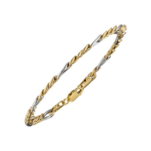 Goldarmband JOBO Armbänder Gr. Gelbgold 333-Weißgold 333, goldfarben (gelbgold 333) Damen Figaroarmband 333 Gold bicolor 19 cm