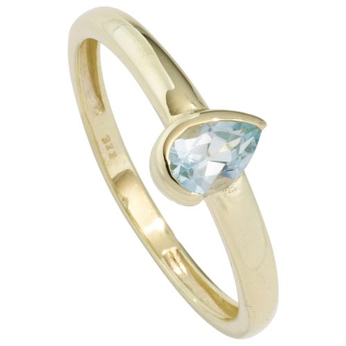 Goldring JOBO Fingerringe Gr. 58, Gelbgold 333, goldfarben (gelbgold 333) Damen 333 Gold mit Blautopas