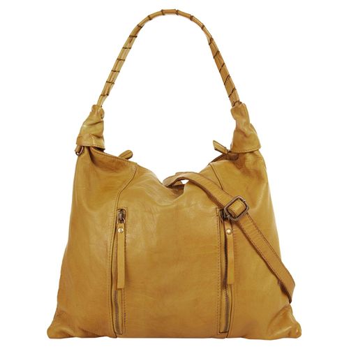 Shopper SAMANTHA LOOK, Damen, Gr. B/H/T: 40cm x 35cm x 2cm onesize, gelb, Leder, vintage, Taschen, echt Leder, Made in Italy