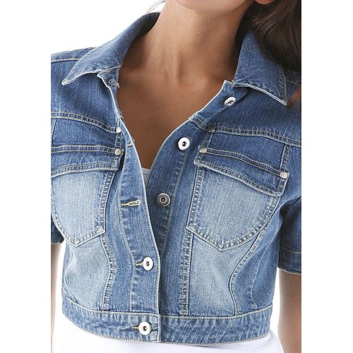 Jeansjacke ANISTON CASUAL Gr. 34, blau (blau, used) Damen Jacken in Used-Washung