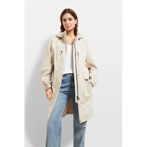 Kurzmantel BUGATTI, Damen, Gr. 38, beige, 58% Baumwolle, 42% Polyester, casual, regular fit, Langarm normaler Saum, Mäntel, mit Kapuze