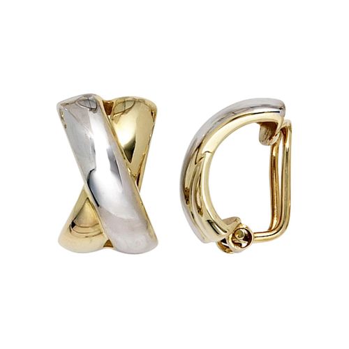 Paar Ohrclips JOBO, gold (gelbgold 333), Ohrringe, Damen, Gelbgold 333, 333 Gold bicolor