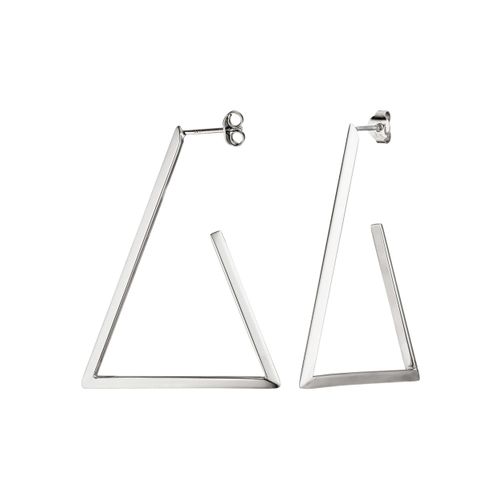 Paar Creolen JOBO, silber (silber 925), Ohrringe, Damen, Silber 925 (Sterlingsilber), dreieckig 925 Silber