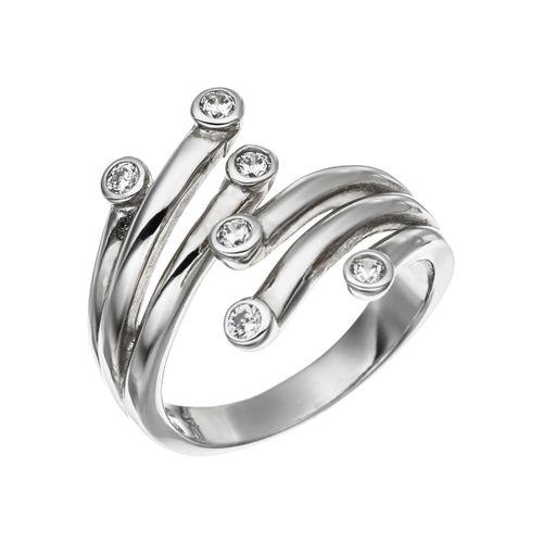 Silberring JOBO Gr. 56, silber (silber 925), Fingerringe, Damen, 56, Silber 925 (Sterlingsilber), 925 Silber mit Zirkonia