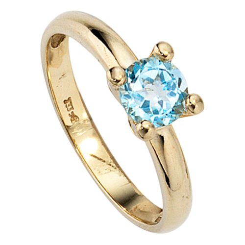 Goldring JOBO Fingerringe Gr. 58, Gelbgold 333, goldfarben (gelbgold 333) Damen 333 Gold mit Blautopas