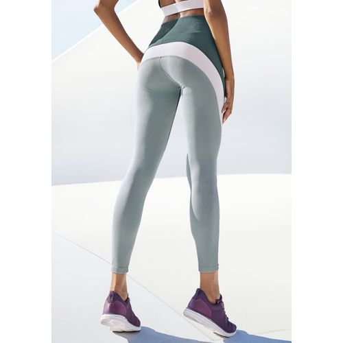 Sporthose LASCANA ACTIVE, Damen, Gr. XS (32/34), N-Gr, grün, Single Jersey, Obermaterial: 95% Baumwolle, 5% Elasthan, mehrfarbig, sportlich, figurbetont lang, Hosen, Sportleggings aus elastischer Baumwolle