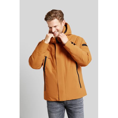 Blouson BUGATTI, Herren, Gr. 50, braun (messing), 100% Polyester, unifarben, casual, regular fit, Langarm gerader Abschluss, Jacken, wind- & wasserabweisend