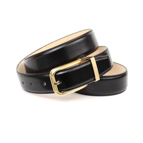 Ledergürtel ANTHONI CROWN, Damen, Gr. 105, schwarz, Rindsleder, casual, Gürtel, Schließe goldfarben, leicht bombiert