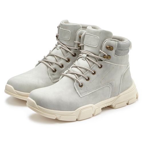 Schnürboots AUTHENTIC LE JOGGER, Herren, Gr. 41, grau (hellgrau), Obermaterial: 70% Lederimitat, 30% Textilmaterial. Futter: 100% Textilmaterial. Decksohle: 100% Textilmaterial. Laufsohle: 100% Synthetik, unifarben, Basic, Schuhe, Schnürstiefelette, Wanderschuhe, Outdoorstiefel mit Profilsohle VEGAN