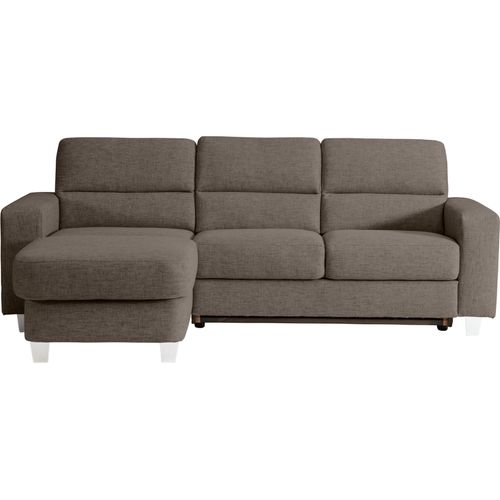 Ecksofa ALINA, braun (braun tta 14), B:264cm H:90cm T:167cm, Struktur TTA (100% Polyester), Sofas