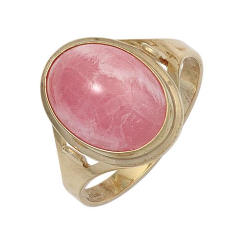 Goldring JOBO Gr. 60, gelb (gelbgold 585), Fingerringe, Damen, 60, Gelbgold 585, 585 Gold mit Rhodochrosit