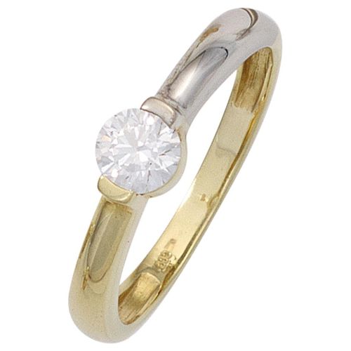 Goldring JOBO Gr. 54, gold (gelbgold 333), Fingerringe, Damen, 54, Gelbgold 333-Weißgold 333, Gelbgold 333, Weißgold 333, 333 Gold bicolor mit Zirkonia