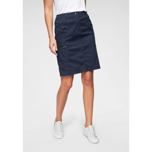 Cargorock ANISTON CASUAL, Damen, Gr. 36, blau (marine), Web, Obermaterial: 97% Baumwolle, 3% Elasthan, casual, figurumspielend kniefrei, Röcke, mit figurfreundlichen Teilungsnähten