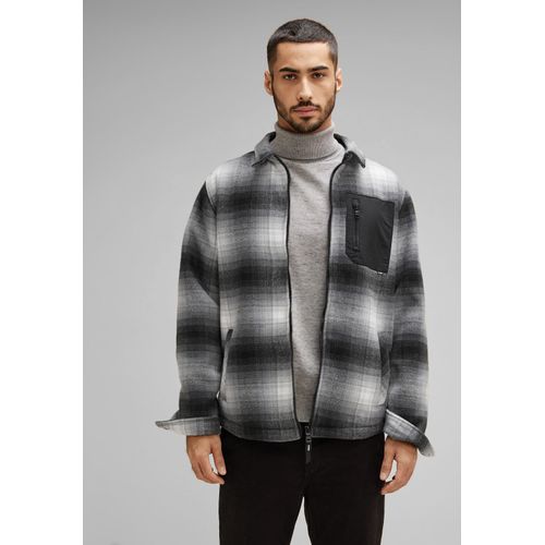 Sakko STREET ONE MEN, Herren, Gr. XXL (56), schwarz, Stoff, Obermaterial: 100% Polyester; Einsatz: 100% Nylon, ohne Ausschnitt, Langarm Bündchen, Sakkos, soft und weich