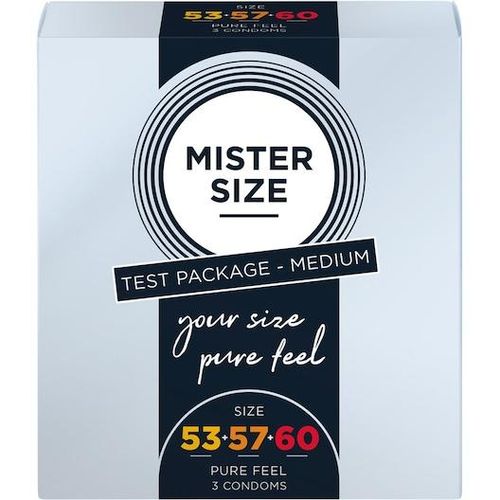 Mister Size Lust & Liebe Kondom Sets Medium Probierset 53-57-60 1x Kondom Größe 53 + 1x Kondom Größe 57 + 1x Kondom Größe 60