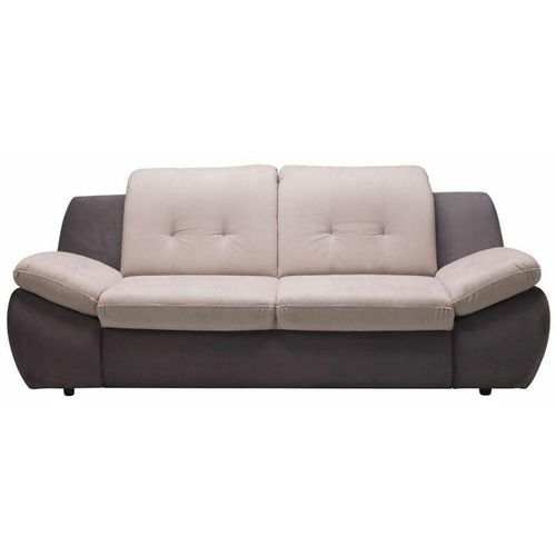 Sofa 3-Sitzer pedro Polyesterstoff Grau / Beige 205x84x113 cm