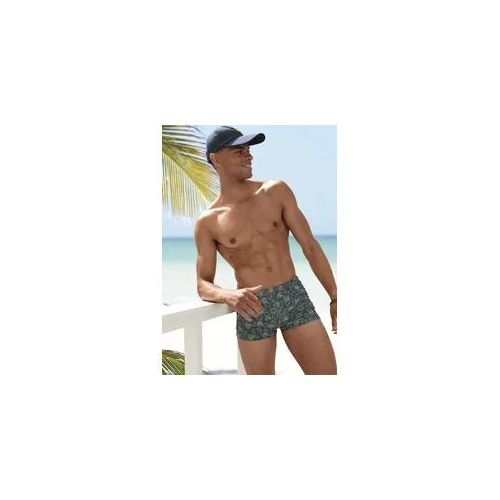 Boxer-Badehose BRUNO BANANI Gr. 5, N-Gr, blau (marine-oliv) Herren Badehosen im Animal-Design