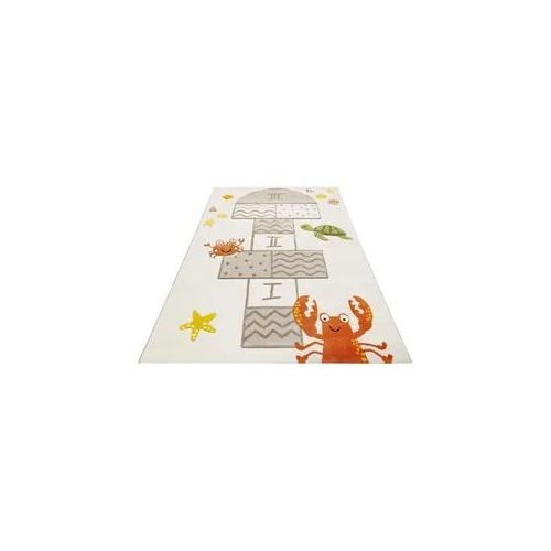 Kinderteppich ESPRIT "Playground ESP-21069" Teppiche Gr. B: 160cm, 13mm, L: 225cm, beige Kinder Kurzflor, Spieleteppich im maritimen Look, Krabbe und Seestern