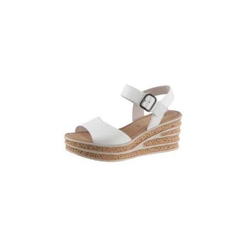 Sandalette GABOR Gr. 39, weiß Damen Schuhe Keilsandaletten Sommerschuh, Sandale, Keilabsatz, mit besonderer Absatzgestaltung
