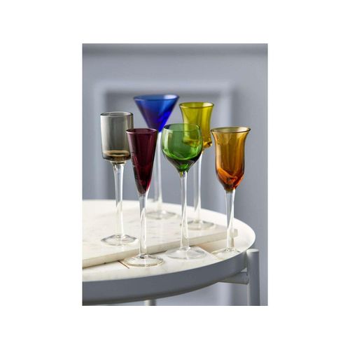 LYNGBY-GLAS Likörglas 2,5 cl bis 5 cl Glas farbig 6er Set