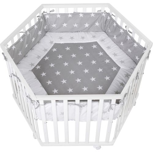 roba® Laufgitter »Little Stars, natur, 6-eckig«, bis 15 kg, mit Stoffeinlage und Nestchen
