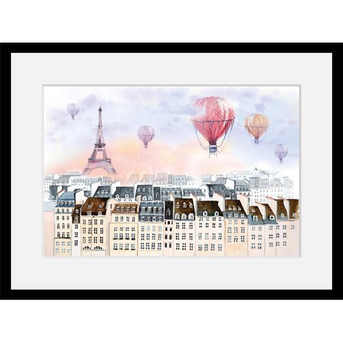 queence Bild »Heissluftballon«, Städte, Paris, gerahmt, Heissluftballon, Stadt