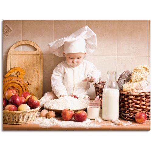 Artland Wandbild »Küche Junge Kind Backen«, Bilder von Kindern, (1 St.), als Alubild, Outdoorbild, Leinwandbild, Poster, Wandaufkleber