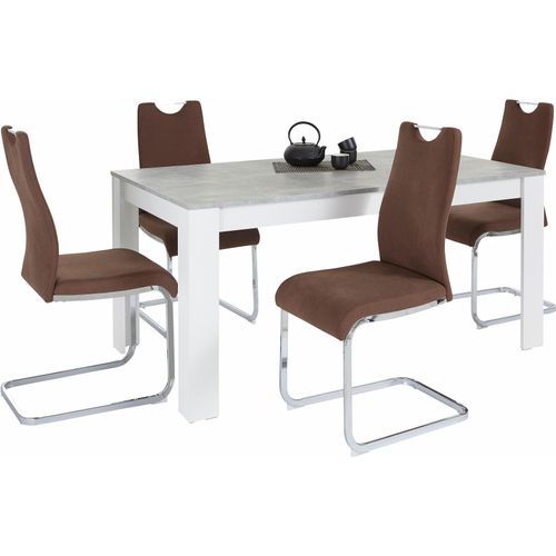 Homexperts Essgruppe »Zabona«, (Set, 5 tlg.), 4 Stühle und 1 Tisch