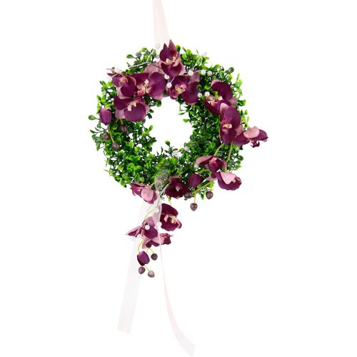 I.GE.A. Kunstkranz »Orchidee«, Buchskranz Festliche Dekoration Hochzeitsdeko Wanddeko